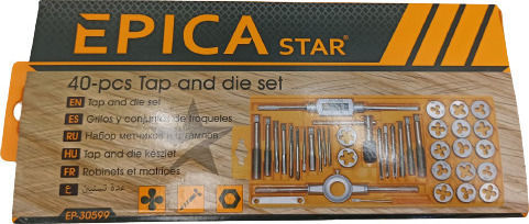 Epica Star Set of Taper and Die with Tap Wrench 40pcs EP-30599