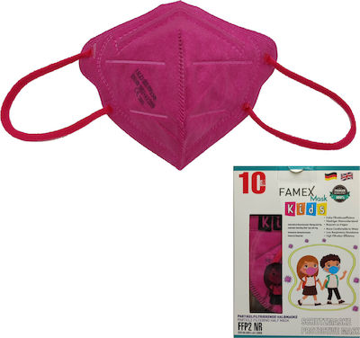 Famex Kids Mask FFP2 NR Mască de protecție FFP2 pentru copii Dark Pink 50buc