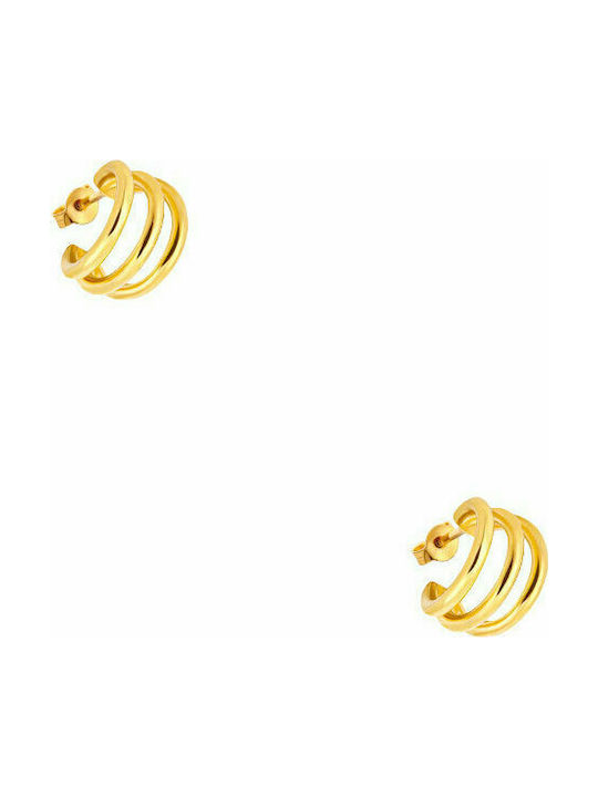 Silver hoop earrings "Jolly" gold plated