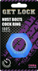 Chisa Novelties Get Lock Nust Bolts Cock Ring Δαχτυλίδι Πέους Μπλε