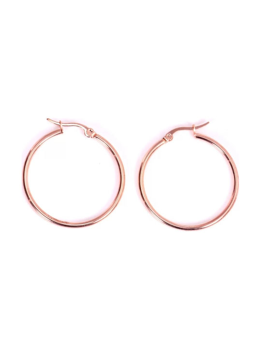 Steel hoops in pink gold hypoallergenic diameter 5.5 cm