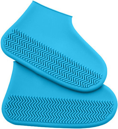 Waterproof Non-Slip Silicone Covers Large Light Blue Shoe Covers 2pcs