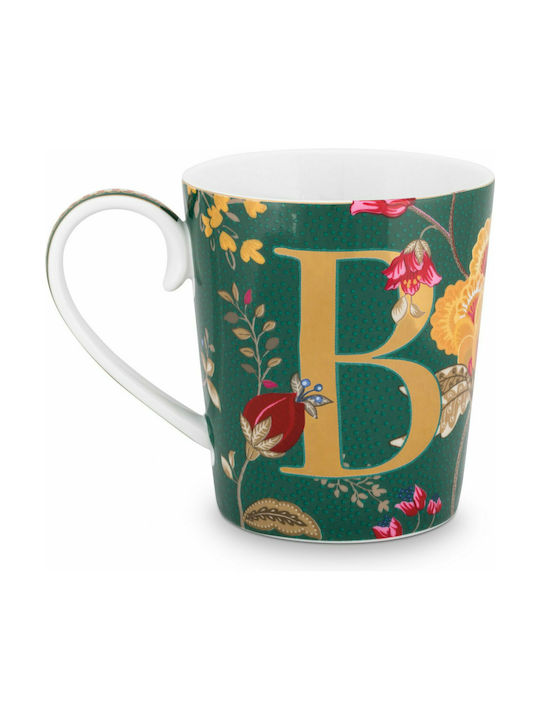 PiP Studio Alphabet Floral Fantasy Porcelain Cup Green 350ml