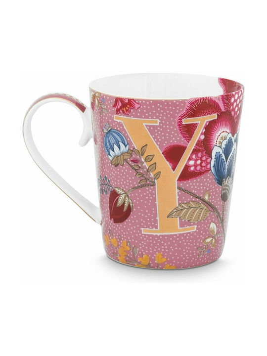 PiP Studio Alphabet Floral Fantasy Porcelain Cup Pink 350ml