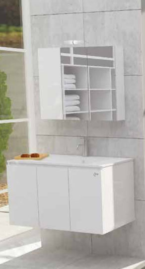 Drop Verona 90 Πάγκος με Νιπτήρα & Καθρέπτη Μ90xΒ45xΥ50cm Απλό Λευκός Drop Verona 90 Πάγκος με Νιπτήρα & Καθρέπτη Μ90xΒ45xΥ50cm Απλό Λευκός