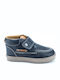 Lederne Kinderstiefeletten mit Klettverschluss Marineblau
