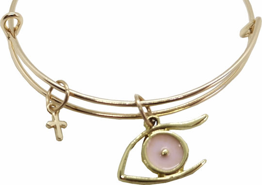 Mouchtaris Collection Μαρτυρικό Βάπτισης Гривна Метален Розов 50бр