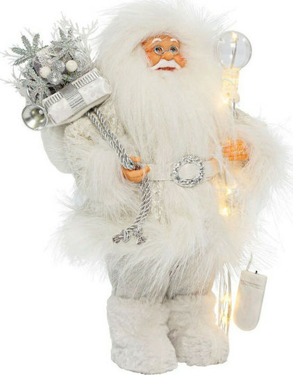 Illuminated Santa Claus Battery White 30cm