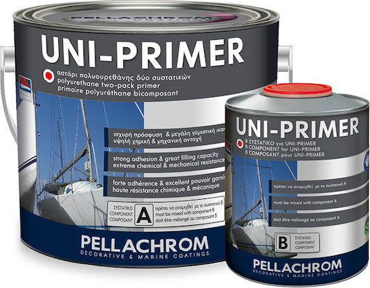 Pellachrom Uni Primer 860 A+B Grund Ambarcațiune Grund Poliuretanic Două Componente 2.5lt Alb