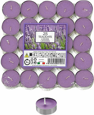 HOMie Tealights with Scent Lavender in Purple Color (up to 4 Burning Hours ) 25pcs
