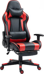 Zita Plus A6360 Artificial Leather Gaming Chair with Footrest Black/Red