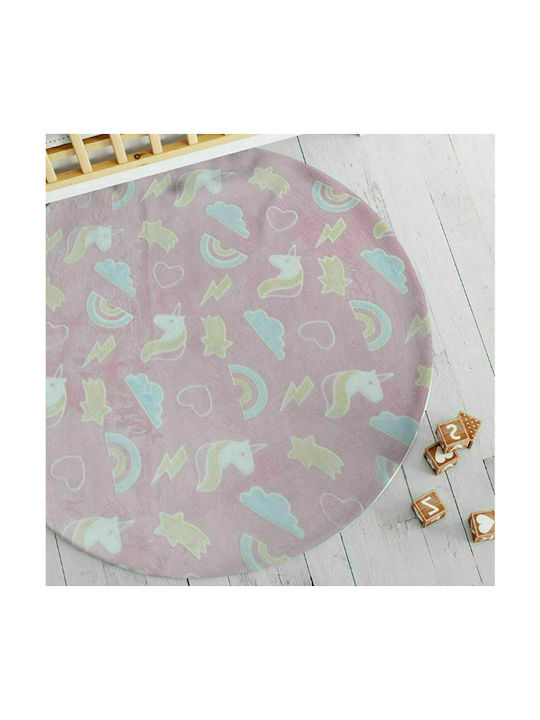 Borea Kids Synthetic Rug Unicorn Round 120cm