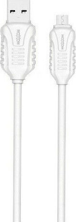 Moxom Regular USB 2.0 to micro USB Cable Λευκό 1m (MX-CB33)