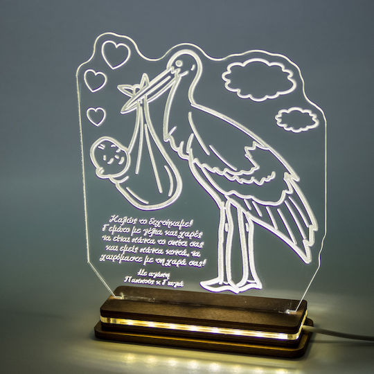 World of Wood Lumini LED Lampă decorativă pentru copii Barză Transparent