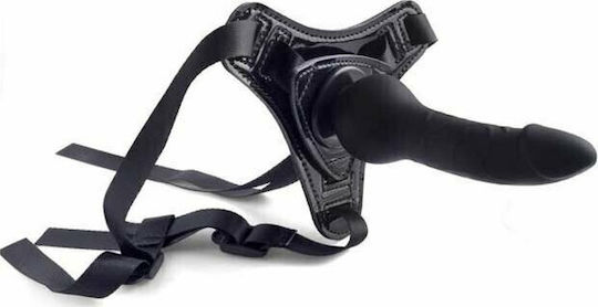 Toyz4lovers Real Safe Naughty Games Stap-On Harness with Dildo 14cm in Black Color