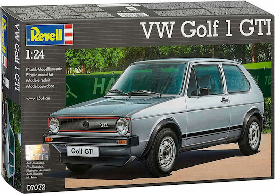 Revell Volkswagen Golf 1 GTI Modeling Figure Car Silver 121 Pieces in Scale 1:24 15.4x6.2cm.