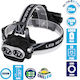 GloboStar Rechargeable Headlamp LED IP65 with Maximum Brightness 2500lm XML2-T6 Chip 25 Watt Black
