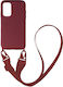 Sonique Carryhang Liquid Strap Задна корица Силикон 0.5мм с Каишка Бордо (Galaxy S20+)