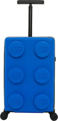Lego Trolley Small Brick Cabin Travel Suitcase Hard Blue with 4 Wheels Height 56cm.