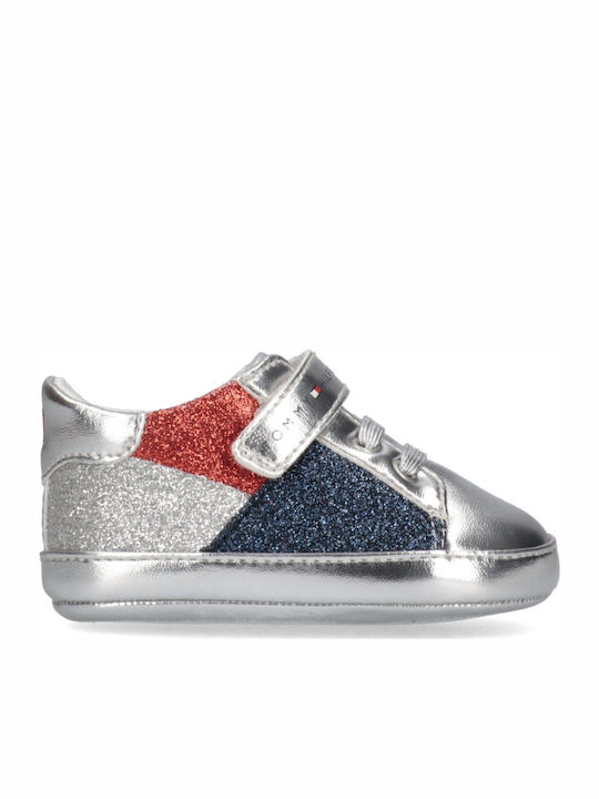 Tommy Hilfiger Βρεφικά Sneakers Αγκαλιάς Ασημί