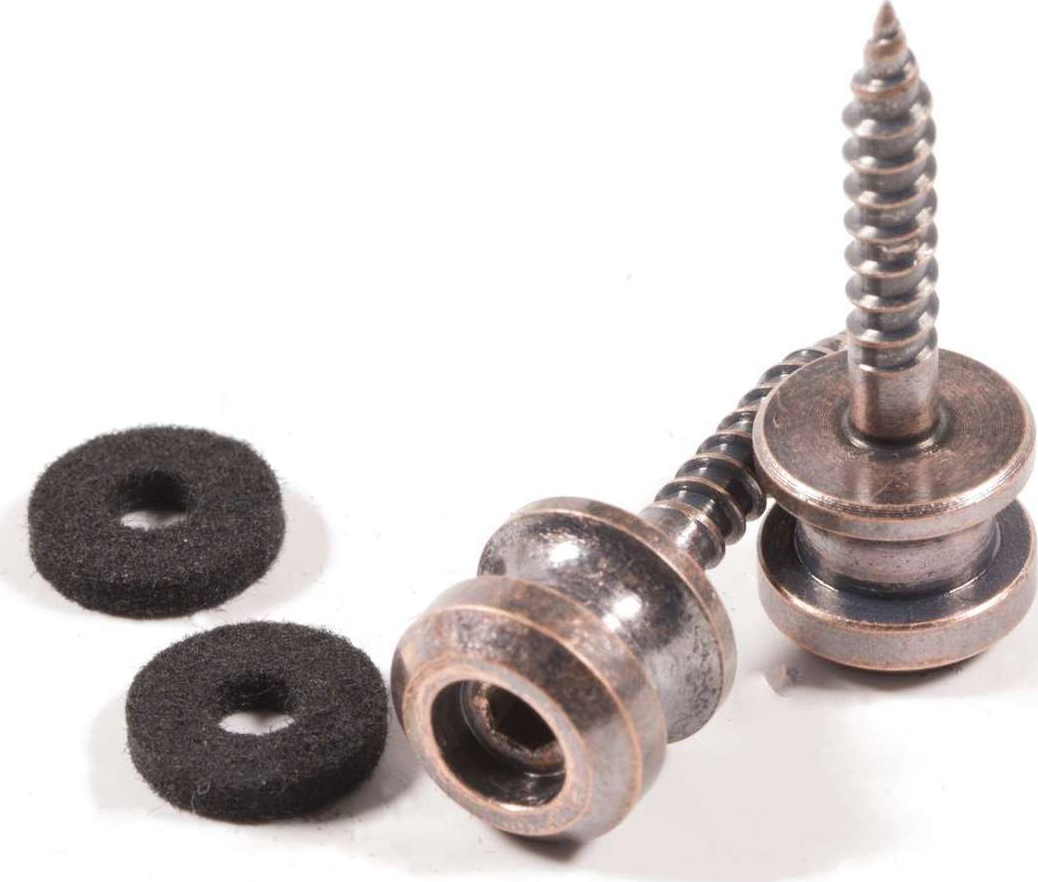 Schaller Strap Buttons for Security Locks 2 pcs 24010800 Vintage Copper