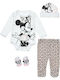 Alouette Disney Minnie Mouse Комплект Бебешко Боди Дълъг ръкав Бял 4бр