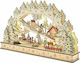 Iliadis Christmas Illuminated Decorative Wooden Village Brown with Battery 29x45x8cm.