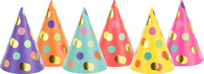 PartyDeco Party Hats 6τμχ Καπελάκια Πουά 6pcs CPP25