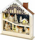 Iliadis Christmas Illuminated Decorative Wooden House with Battery 31x30x7cm.
