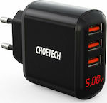 Choetech Φορτιστής Χωρίς Καλώδιο με 3 Θύρες USB-A Μαύρος (Q5009-EU)