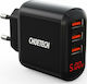 Choetech Φορτιστής Χωρίς Καλώδιο με 3 Θύρες USB-A Μαύρος (Q5009-EU)