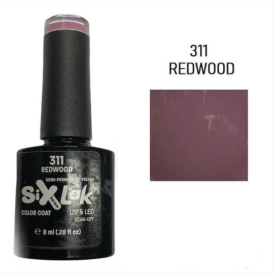 Sixteen Cosmetics Soak Off NSixLako311 SixLak Ημιμόνιμο Βερνίκι Νυχιών 311 Redwood 8ml
