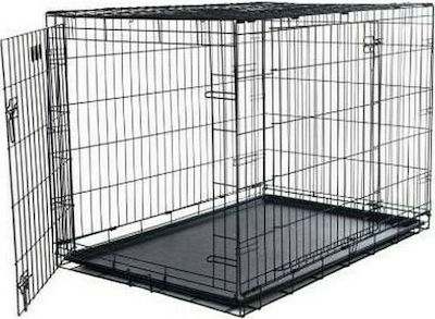 Ikaros Pet Accesories Crate Dog Wire Crate with 2 Doors XLarge 122x74.5x80.5cm