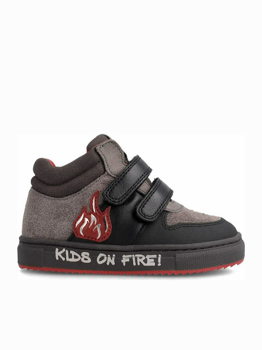 Garvalin Παιδικά Sneakers High με Σκρατς Γκρι