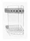 Sidirela Lace Corner Wall Mounted Bathroom Shelf Metallic with 2 Shelves 22x22x35cm Silver