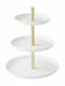 Yamazaki Metallic Dessert Tower Stand with 3 Tiers White Ø20cmxY24cm