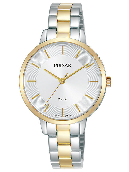 Pulsar Attitude Γυναικείο Ρολόι 32mm Μπαταρίας με Μεταλλικό Μπρασελέ