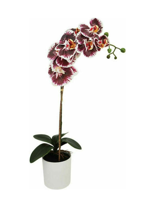 Marhome Artificial Plant in Pot Orchid Real Touch Purple 47cm 1pcs