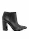 Zain Leather Women's Ankle Boots with High Heel Black