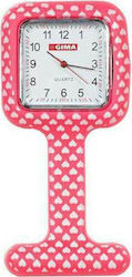 Gima Hearts Analog Nurse Watch Portable Κόκκινο