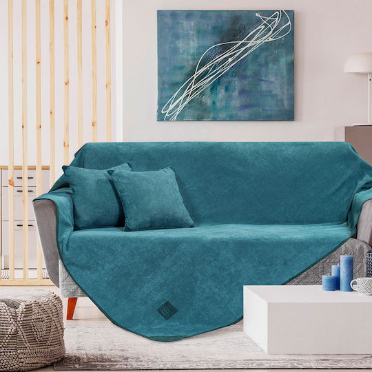 Beauty Home Decke Für Zweisitzer-Sofa 180x250cm Petrol Blau 8406DITH Beauty Home Decke Für Zweisitzer-Sofa 180x250cm Petrol Blau 8406DITH