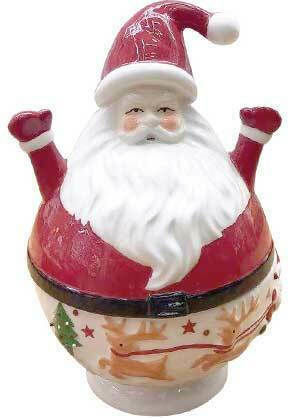 AGC Christmas Cookie Jar Porcelain Red L13xW13xH25xD13cm.