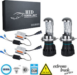 GloboStar Xenon Beleuchtungsset Extreme Truck Series H4 Can Bus 110W 24V 6000K Kaltes Weiß
