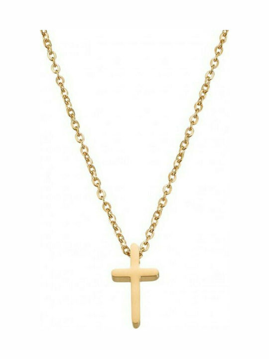 SOFI Women's Cross from Gold Plated Steel with Chain