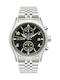 Le Dom Men's Watch 42mm Chronograph Battery with Silver Stainless Steel Bracelet