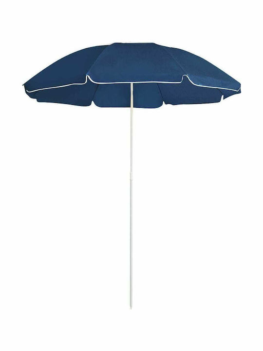 Round Metal Garden Parasol Blue Diameter 1.8xHe...