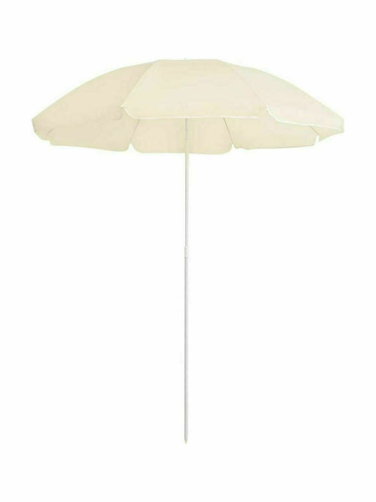 Round Garden Parasol Metal Sand Color Diameter ...
