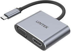 Unitek USB-C Docking Station mit HDMI 4K Silber (D1049A)