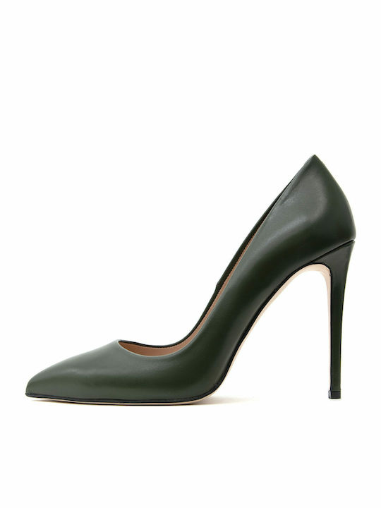 Mourtzi Leder Pumps mit Stiletto-Absatz Khaki