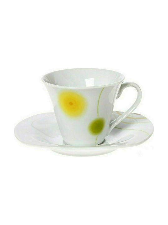 Cryspo Trio Roxana Porcelain Coffee Cup Set White 6pcs